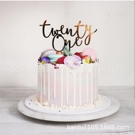 【Cloud cake decoration】Birthday twenty one tag烘焙蛋糕装饰happy birthday21岁生日快乐亚克力派对蛋糕插牌