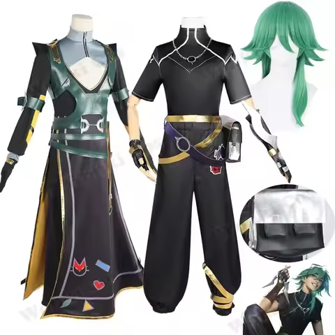 Heartsteel Ezreal Cosplay Yone Cosplay Costume Ezreal Wig Green Hair Party Costumes LOL Men Carnival