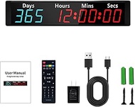 Christmas Countdown Clock with RGB Color | 999 Days LED Countdown Clock with Auto Date Calculator & 