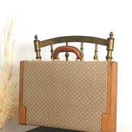 【 日本直送 名牌中古包 】CELINE સેલિન મકાડમ ટ્રંક બેજ PVC લેધર એટેચ કેસ vintage વિન્ટેજ mp7ck6