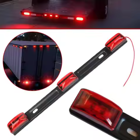 14inch Red Trailer Light Bar 3 Light 9LED Clearance ID Bar Marker Tail Light For Truck Trailer Boat 
