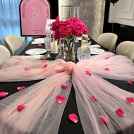 16th Birthday Scene Layout Decoration Girl High-End Atmosphere Layout ins Solid Color Gauze Gauze De