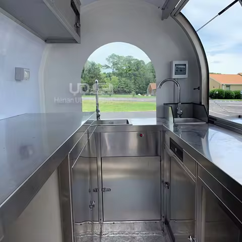 Mini Food Trailer Cheap Small Ice Cream Hot Dog Cart Halal BBQ Food Truck Mobile Kitchen Restaurant 