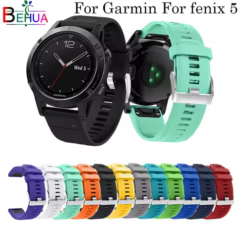 22mm Watchband Strap for Garmin Fenix 5 6 SmartWatch Quick Release Silicone Easyfit WristBand For Ga