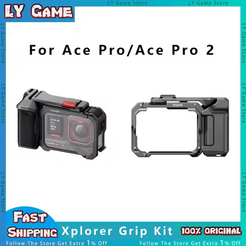 For Insta360 Ace Pro 2/Ace Pro Xplorer Grip Kit Camera Metal Frame Case Bunlle With Lens Cap For Ins