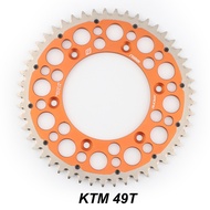 NIBBI เฟืองห่วงโซ่ด้านหลังอะลูมิเนียมมอเตอร์ครอส49T 50T 51T 52T สำหรับฮอนด้า CRF 450 KTM SX EXC125-5