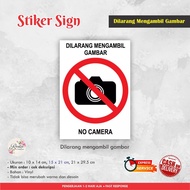 VINYL NO CAMERA SIGN STICKER WARNING STICKER/ SIGN LABEL/ WARNING SIGN