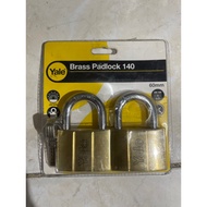 YALEBRASS PADLOCK 2in1 (2Lock 1Key) 60mm