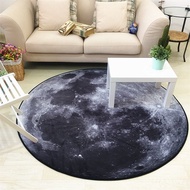 Carpet 3D Moon Bedroom Floor Mat Study Chair Round Living Room Computer Turn Personality Creative No