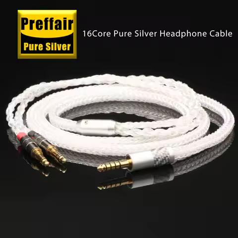 16-Core Pure Silver Upgrade Cable for Hifiman Planar Magnetic Headphones: Compatible with Sundara, A