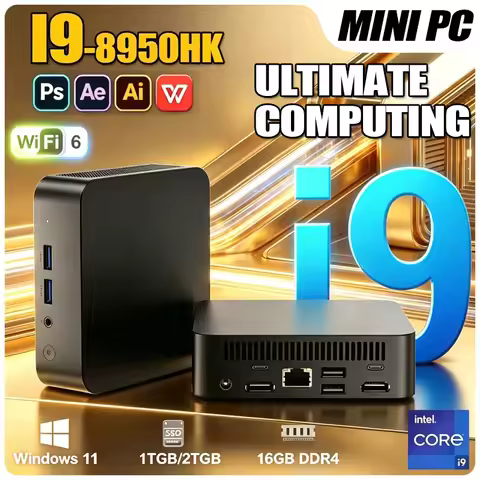 Windows 11 I9 Mini PC Intel Core I9 8950HK Intel I3 6100 Mini PC Computer SSD M.2 1TB 2TB RAM 16GB W
