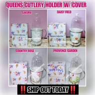 tableware◈┋QUEENS CUTLERY HOLDER WITH CORAK COVER