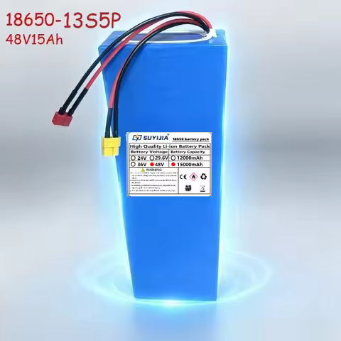 48 V 15 Ah18650-13S5P Rechargeable Lithium Battery for 500‑750 Watt Scooter, Battery Tool and Motorc