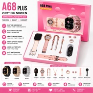 A68 Plus Smart Watch 6 In 1 Women smartwatch Waterproof HD Touch Screen Jam Tangan Pintar W/Free Nec