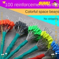 SUHU 200pcs Fishing Bobber Stopper, transparent Float Rubber Bean, Durable 6size Line Tackle Accesso