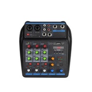 4 Channel Mixer DJ Mixing Console with Bluetooth 48V Phantom Power Monitor Karaoke System USB Mixer 