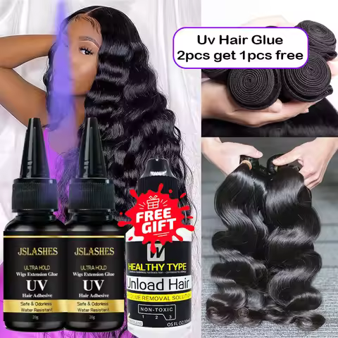 3pcs Clear Wig UV Light Glue Technology Uv Hair Extension Glue Black tape hair extension adhesive v 