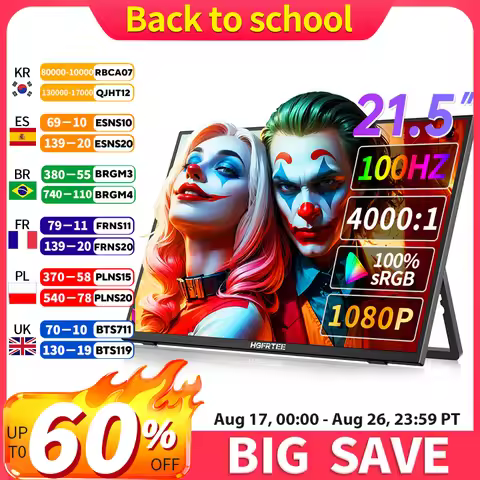 HGFRTEE 21.5 Inch Monitor 100Hz Refresh Rate Computer Gaming Monitor IPS Panel Full HD1080P For XBox