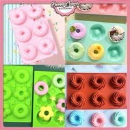6 ROUND SILICON DONUT KUTE MOLD FOR BAKES, ROUND CAKES, RAWS, PUDDING, HANDMADE CANDLE WAX