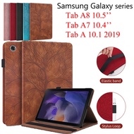 For Samsung Galaxy Tab A8 10.5'' SM-X200 SM-X205 Tab A7 10.4'' A 10.1 2019 Pocket Pen Holder Tablet Case Tree Style Leather Stand Flip Cover for Galaxy Tab A 8 10.5 (X200/X205)