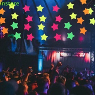 INSTORE Neon Fluorescent Garland, Rectangle Fluorescent Paper Round Pentagram Fluorescent Banner, Ha