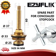 EZYFLIK 1" BSPT EXTRA BIG SIZE LONG BRASS SPINDLE REPLACEMENT VALVE FOR CONCEALED STOPCOCK SPARE PAR