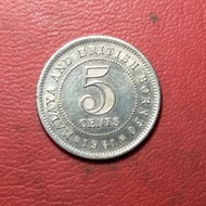 uang kuno koin asing 5 cent British Borneo 1961 TP 093