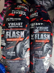Beast Flash Tire Size 14 90/80 100/80 free 2pito 2sealant set Tubeless made in indonesia.. Good for wet &amp; dry season and daily use quality product and durable.. for other concern send us message thanks