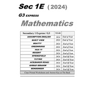 Secondary 1 English Math Science (G1 G2 G3) Express NA NT