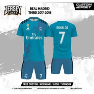 REALL MADR1DD TH1RD 2017-2018 SHORT football jersey, Free Custom Name and Number for adults and chil