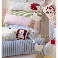 Multi-purpose velvet pillow with cute embroidery, size 40x120cm, zippered cover for easy cleaning