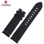 ☢№ สายไนลอนหนังแท้ 22 มม. หัวเข็มขัดสแตนเลสกีฬาดำน้ำผู้ชายสร้อยข้อมือนาฬิกาสำหรับ Mido Ocean Star