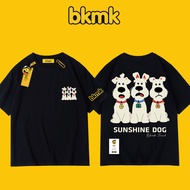 Bkmk cartoon style three small dog printed short sleeved T-shirt for men and women, 100% Premium Cot