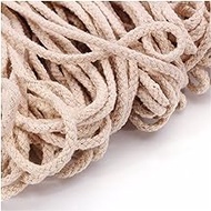 5mm White Brown Braided Cotton Rope Twisted Cord Rope DIY Craft Macrame Woven String Home Textile Accessories Craft Gift (Color : Beige 100m)