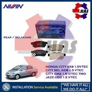 Honda CITY SEL, GM2, TMO, Jazz GD3 Nissin Rear Brake Pad