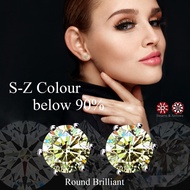 IMAGIE ต่างหูเพชรสังเคราะห์ ทรงแฟนซีน้ำเหลือง 5-6-7-8-9mm