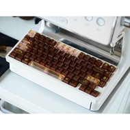 Foggy Transparent Coffee brown keycaps PC Custom Cherry Profile Mechanical Keyboard Keycap set Cherr