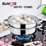 SKOI 28cm 2 Tiers Multipurpose Steamer Pot Set Premium High Quality (CW-7123)