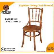 CT Teak Furniture Jati / Teak Wood Kopitiam Dining Chair ~ 100% Solid Teak Wood