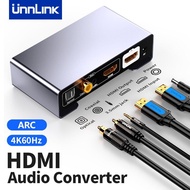 Unnlink สวิตช์แปลง ARC Audio HDMI 4K60hz HDMI เป็น5/1ออปติคอล Toslink โคแอกเซียล3.5มม. HDMI สำหรับ PS4 Xbox โทรทัศน์เครื่องขยายเสียง