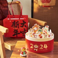 Creative Cartoon round Flower Pot Gift Packing Box Baking Candy Biscuit Satchel Gift Box Empty Gift