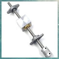 (OAKF) 1Set 200mm Length 8mm Dia Silver Vertical 2mm Lead Screw Rod & Pillow Block Mounted Bearin