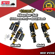 YAMAHA NVX V1/V2 ABSORBER SET (ULTIMATE PRO-X2 - 285MM / 305MM ) BLACK/GOLD HYPERTECH