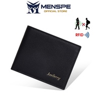 MENSPE Men's RFID Wallet Simple Short Soft PU Business Wallet Travel Coin Pouch
