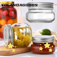 YOLA Mason Jars with Sliver Lids, Round Transparent Reusable Recyclable Glass Canning Jars, Microwav