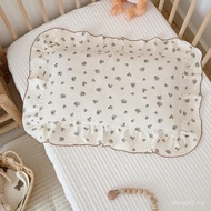 BuLuTu 100% Cotton Muslin Pillow Covers Fit for Kids Standard Size Pillow, Pansy Floral Print with D