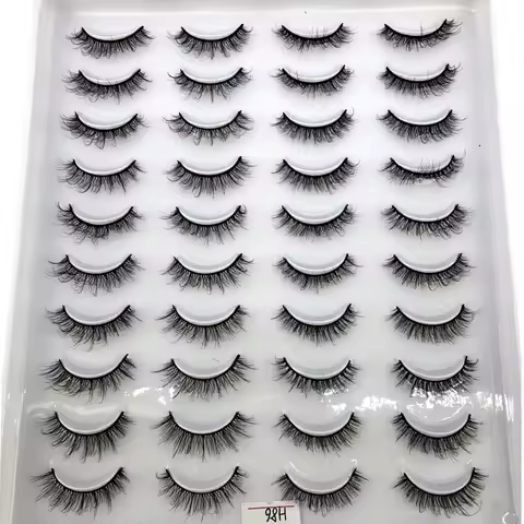 HBZGTLAD New 20 Pairs 3D Mink Hair False Eyelashes Natural/Thick Long Eye Lashes Wispy Makeup Beauty