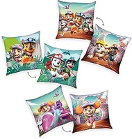 Herding Paw Patrol Dino Rescue Cushion, 40 x 40 cm, Set of 3, Soft Decorative and Cuddly Cushion for