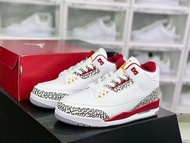 Nike Air Jordan 3喬丹3代籃球鞋｜顏色 白｜ 紅 ｜尺碼 36 36.5 37.5 38 38.5 39 40 40.5 41 42 42.5 43 44 44.5 45 46