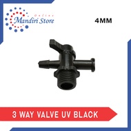 Pipe Connector 3 Way Valve UV 4 MM